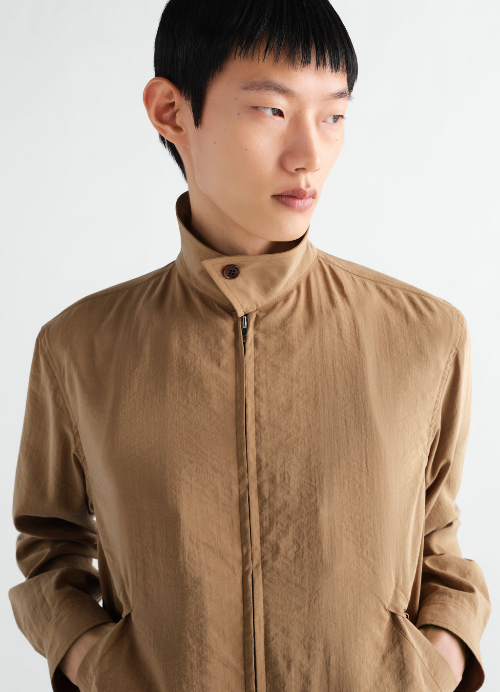 BLOUSON ZIPPÉ LÉGER EN SOIE SÈCHE