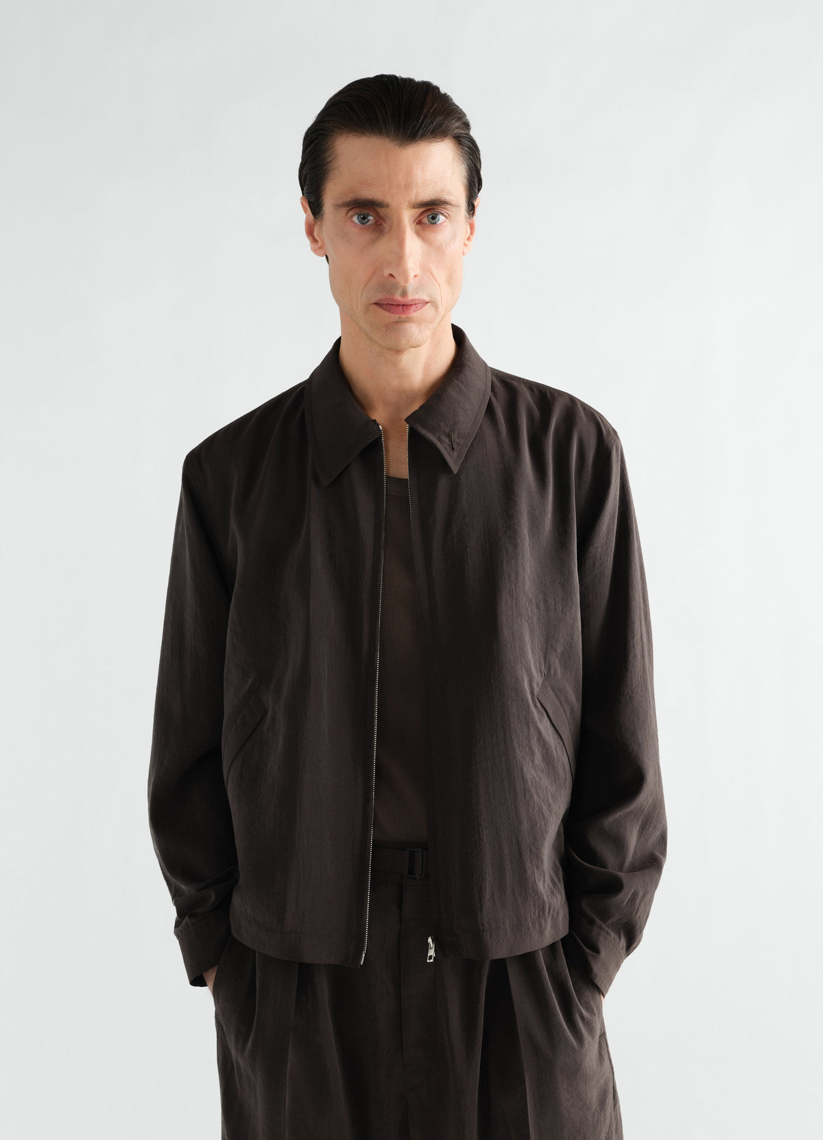 BLOUSON LÉGER ZIPPÉ EN SOIE SÈCHE