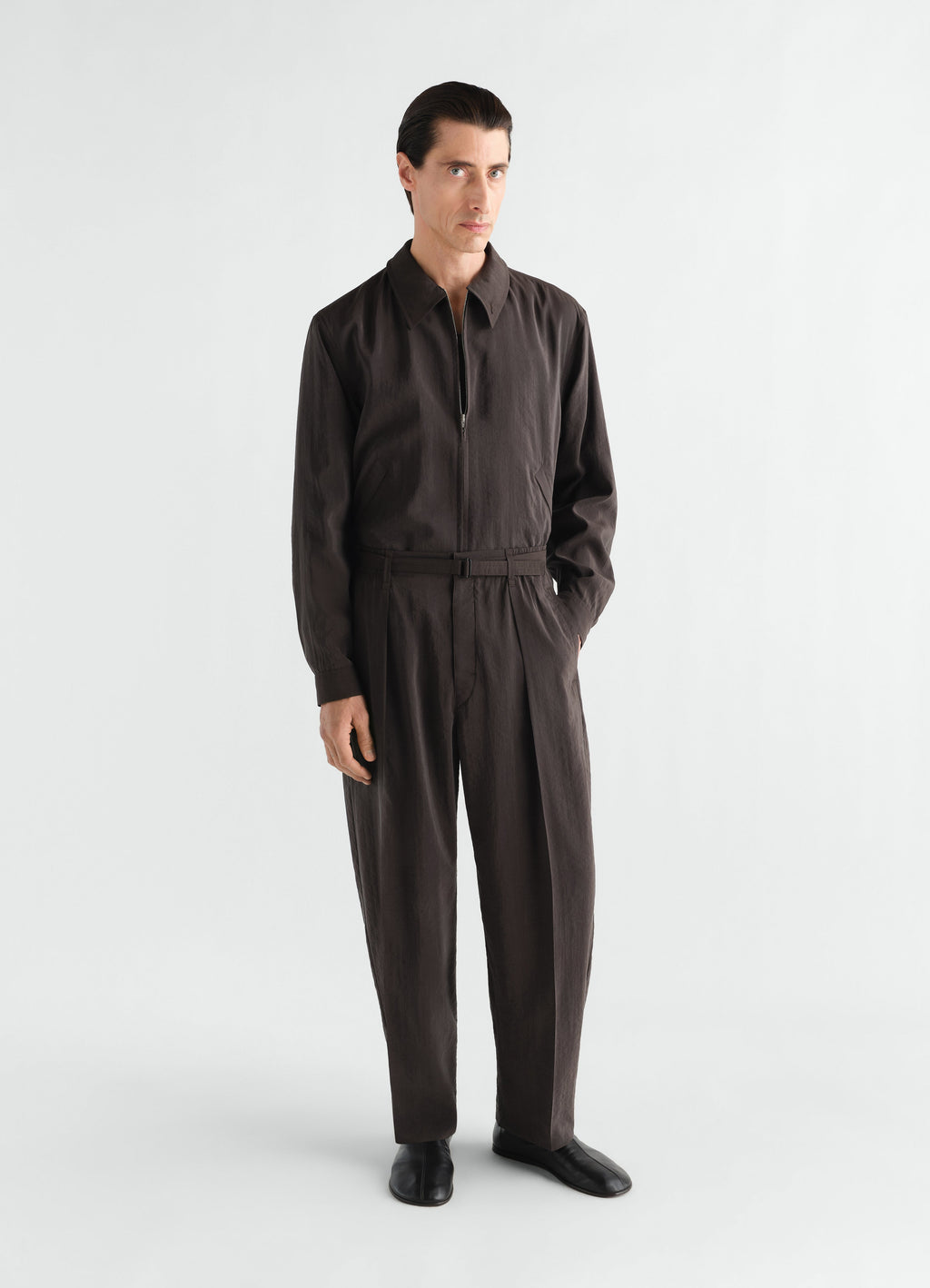 LIGHT ZIPPED BLOUSON IN DRY SILK