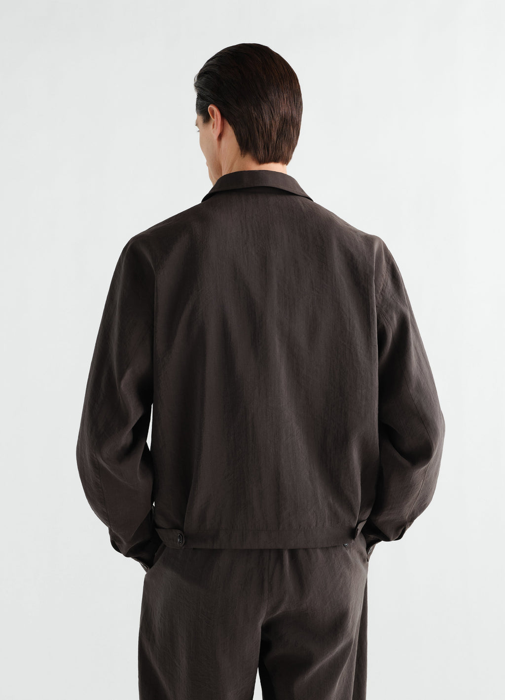LIGHT ZIPPED BLOUSON IN DRY SILK