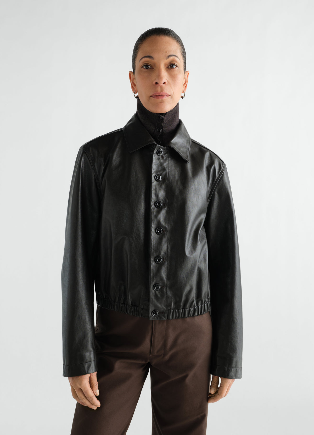 SOFT LEATHER BLOUSON IN PAPER COW LEATHER