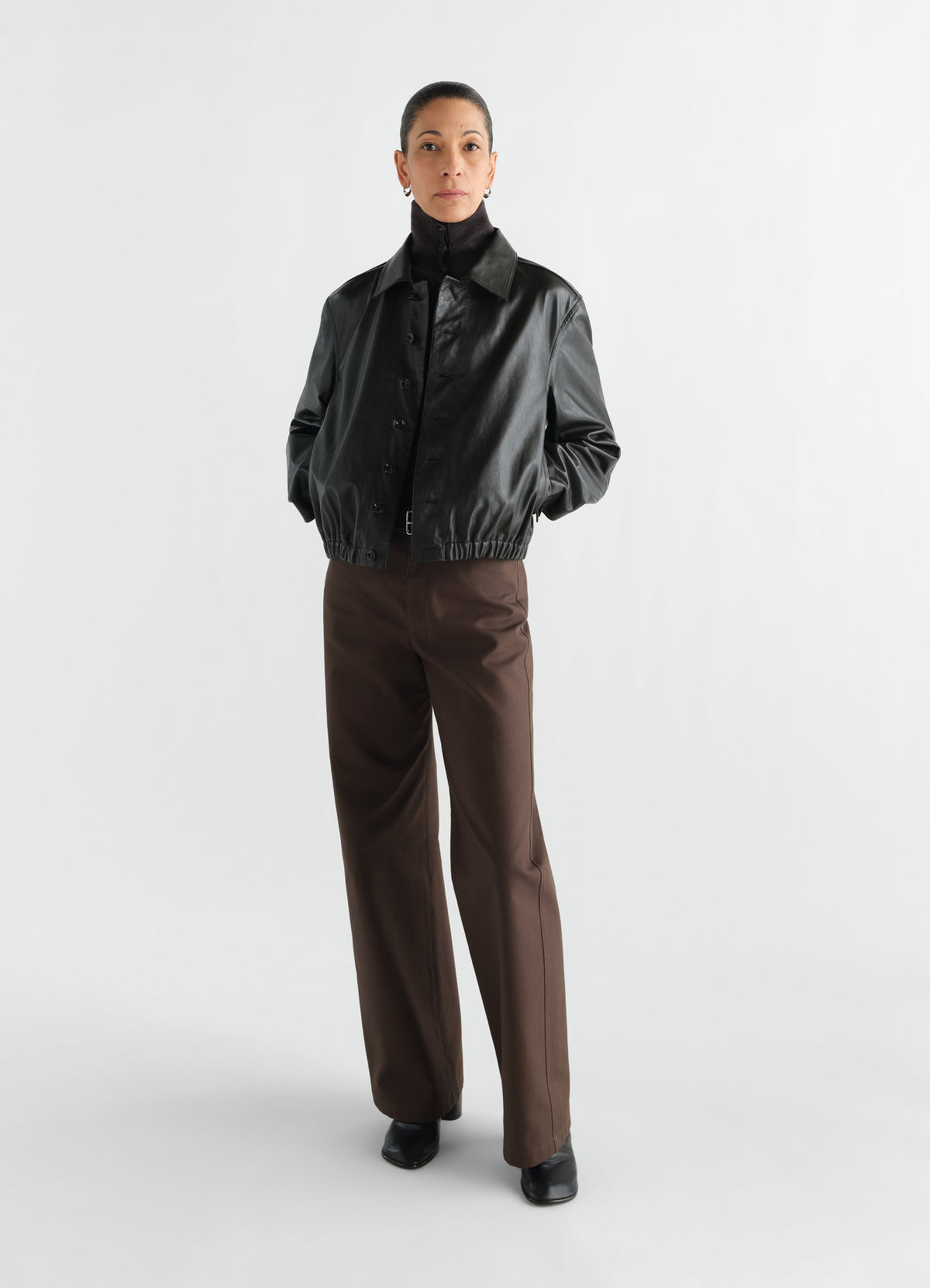 SOFT LEATHER BLOUSON IN PAPER COW LEATHER