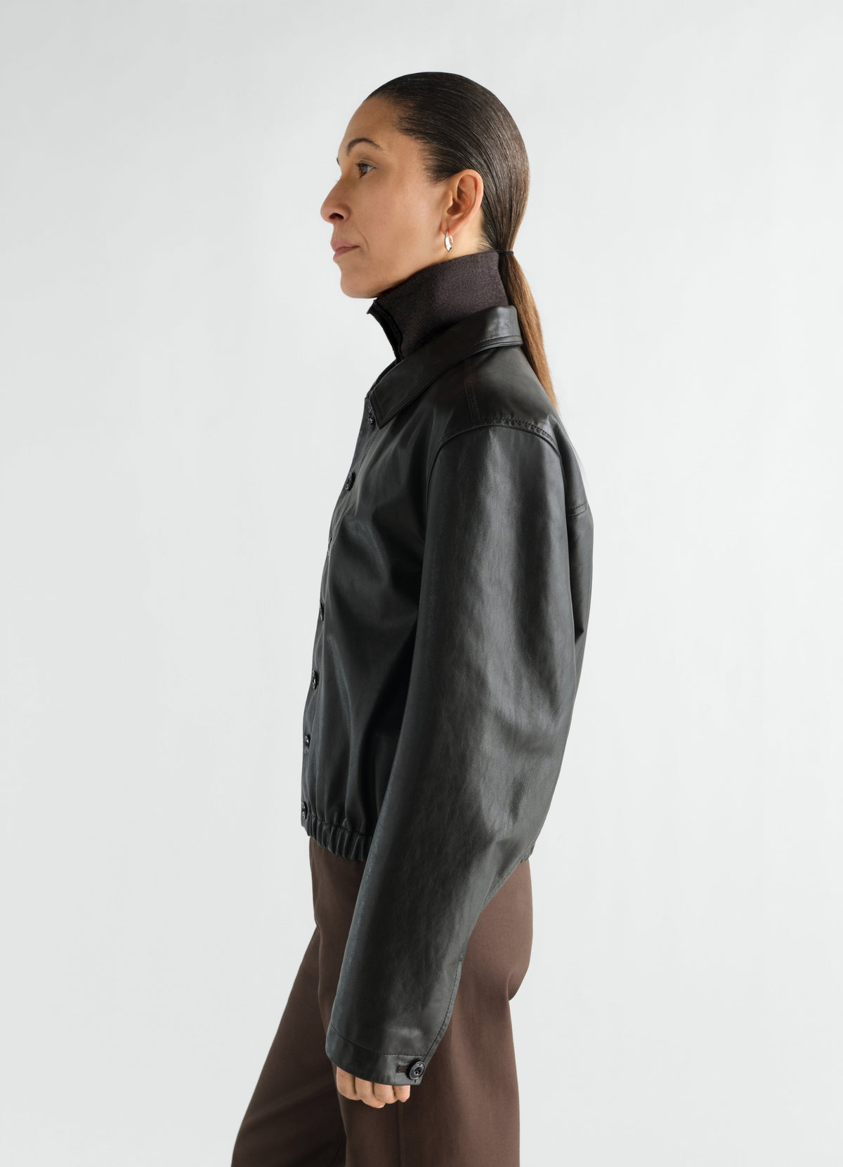 SOFT LEATHER BLOUSON IN PAPER COW LEATHER