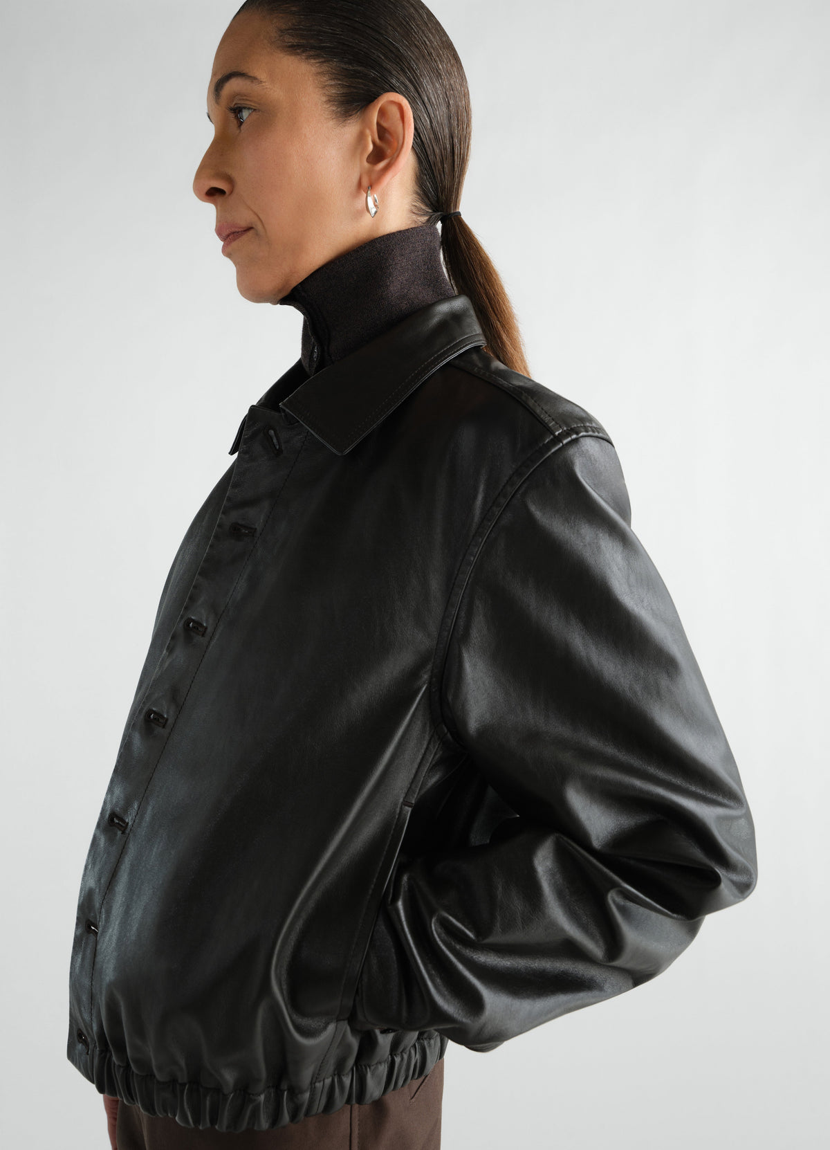 SOFT LEATHER BLOUSON IN PAPER COW LEATHER