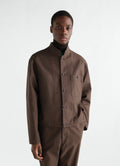 STAND COLLAR JACKET IN HEAVY COTTON TWILL