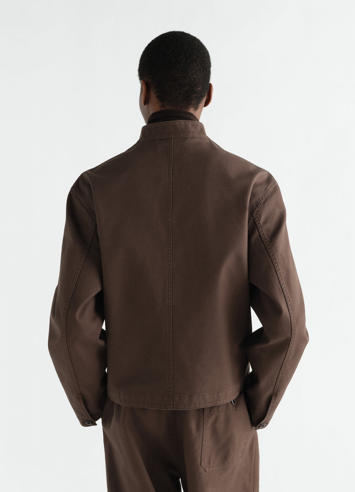 VESTE À COL MONTANT EN SERGÉ DE COTON ÉPAIS