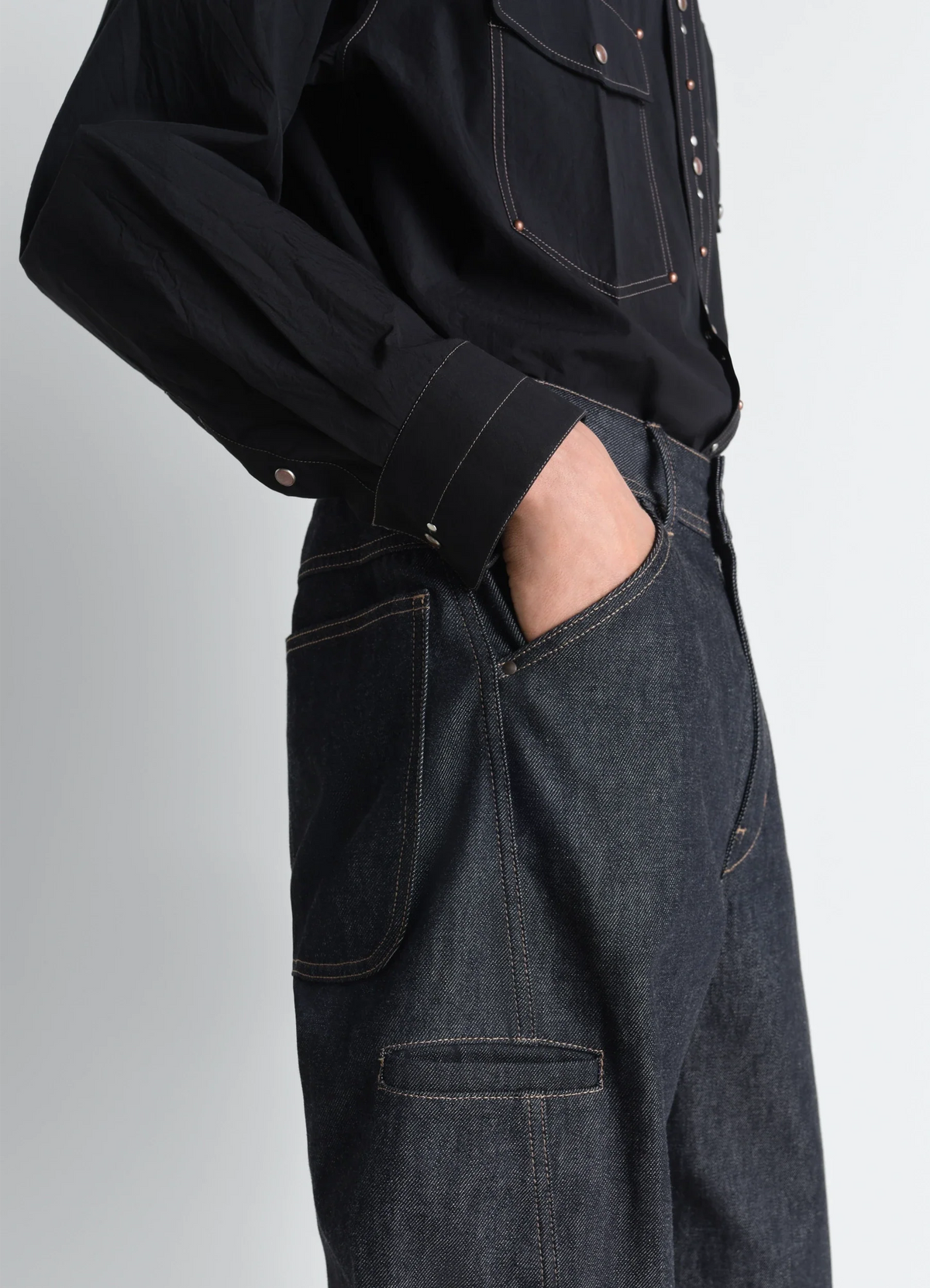 TWISTED WORKWEAR PANTS IN HEAVY SLATE DENIM