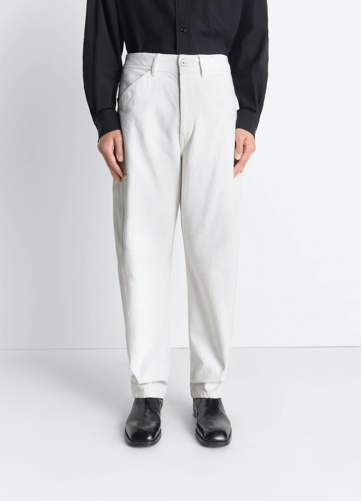 TWISTED WORKWEAR PANTS IN BLEACHED HEAVY DENIM