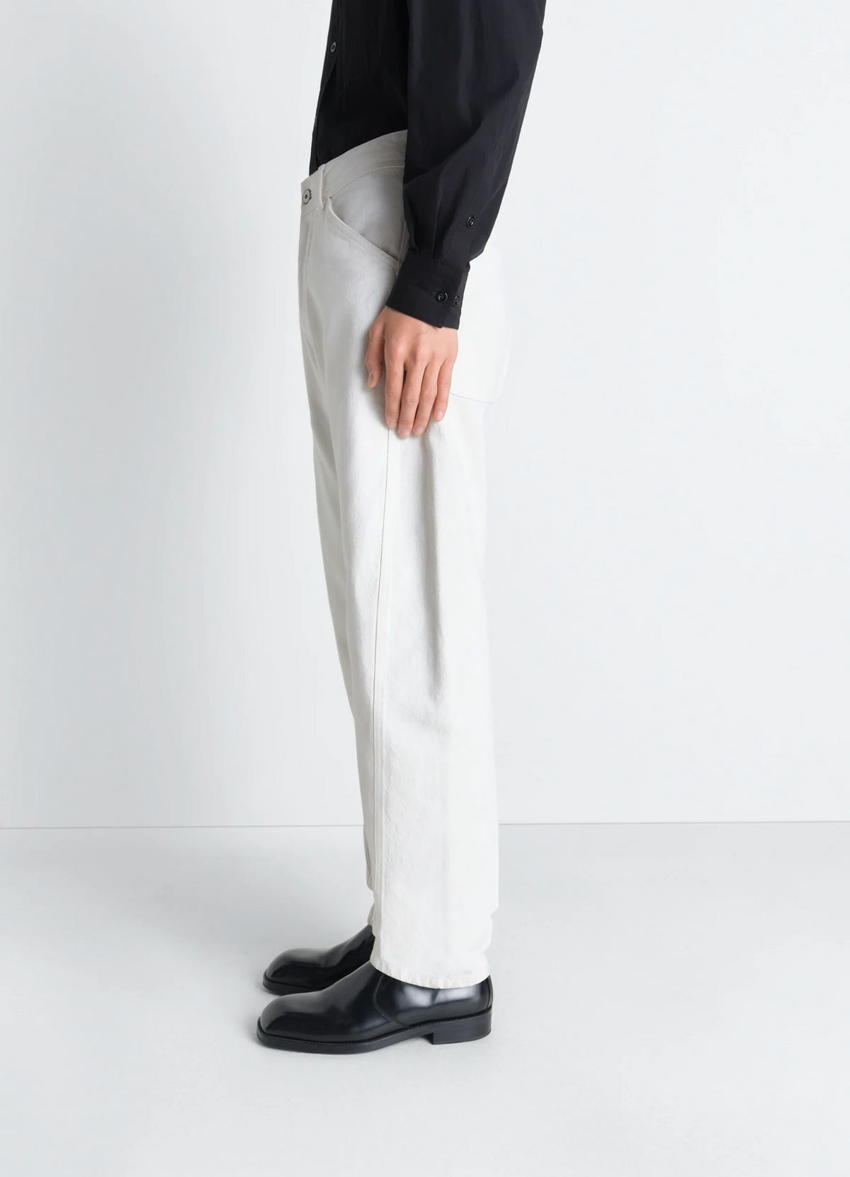 TWISTED WORKWEAR PANTS IN BLEACHED HEAVY DENIM
