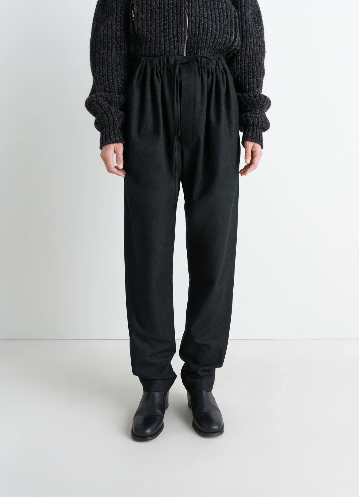 PANTALON À CORDON DE SERRAGE EN CACHEMIRE DOUX
