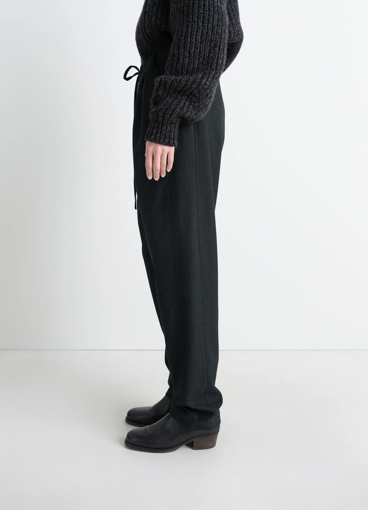 PANTALON À CORDON DE SERRAGE EN CACHEMIRE DOUX