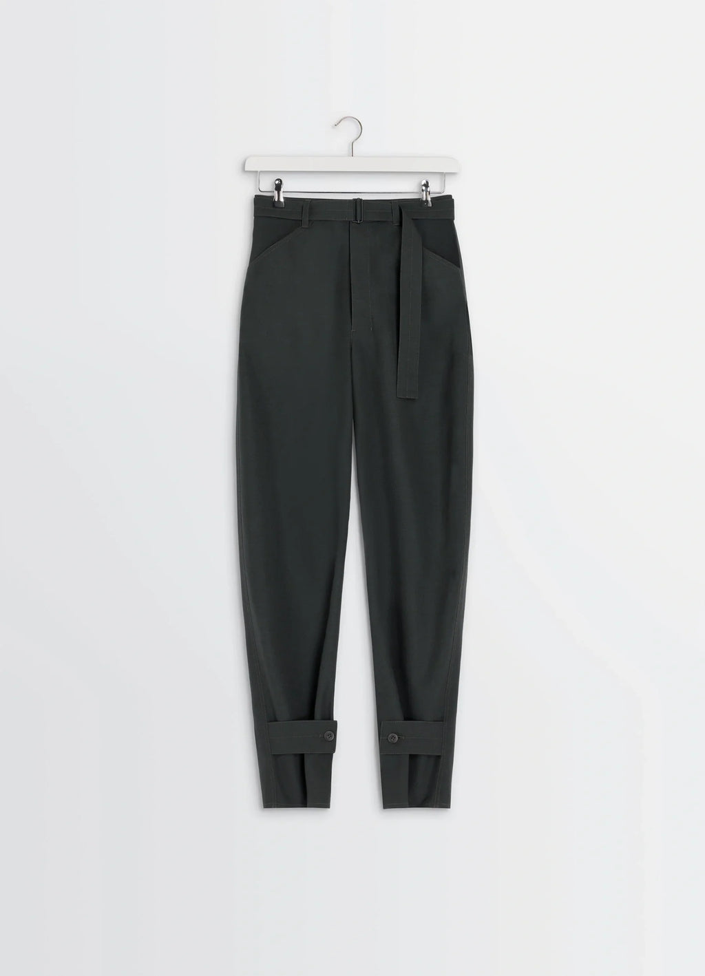 PANTALON AJUSTÉ INCURVÉ EN MÉLANGE DE LAINE FROIDE