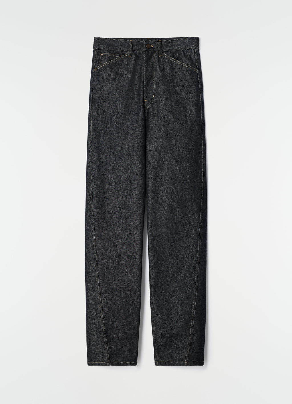 PANTALON TWISTÉ À CINQ POCHES EN DENIM ARDOISE ÉPAIS