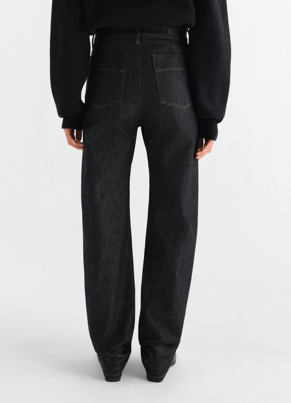 PANTALON TWISTÉ À CINQ POCHES EN DENIM ARDOISE ÉPAIS