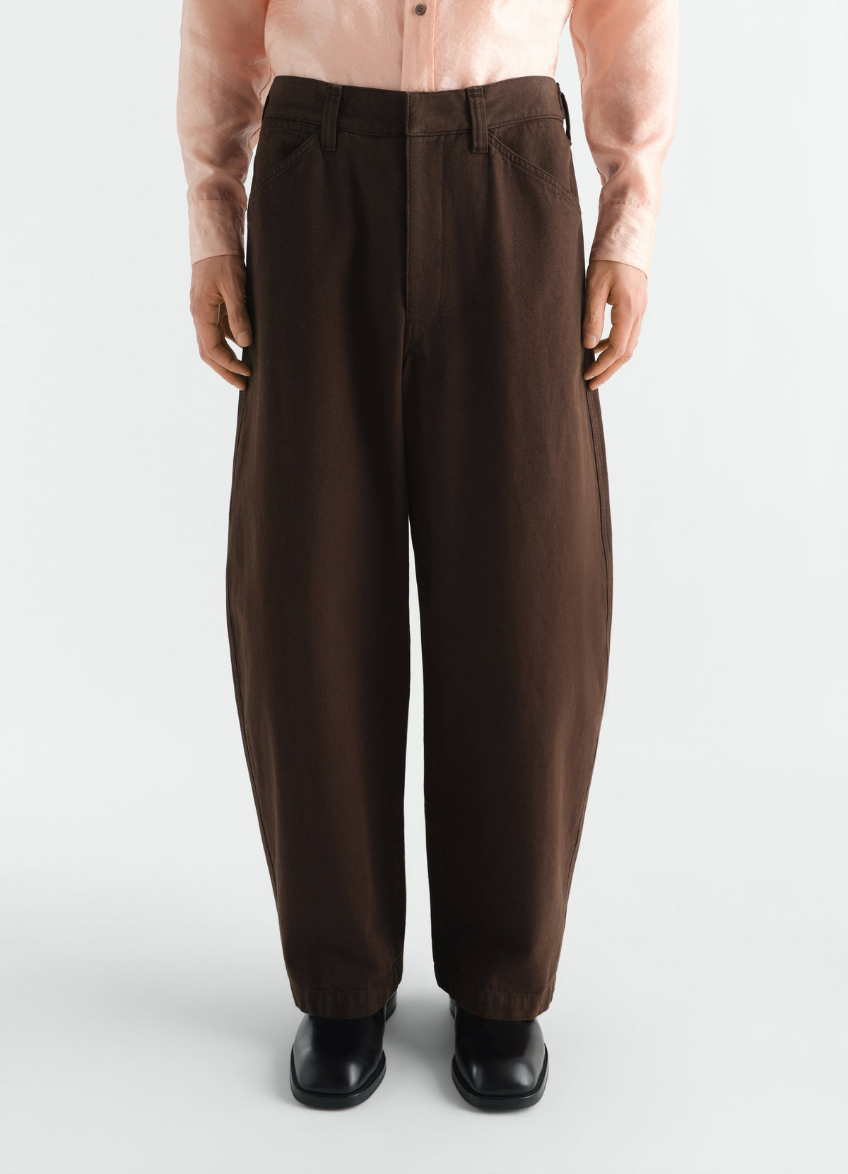 PANTALON MAXI WORKWEAR EN SERGÉ ÉPAIS TEINT EN PIÈCE