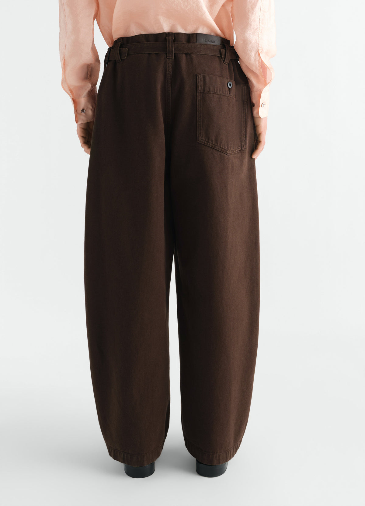 PANTALON MAXI WORKWEAR EN SERGÉ ÉPAIS TEINT EN PIÈCE