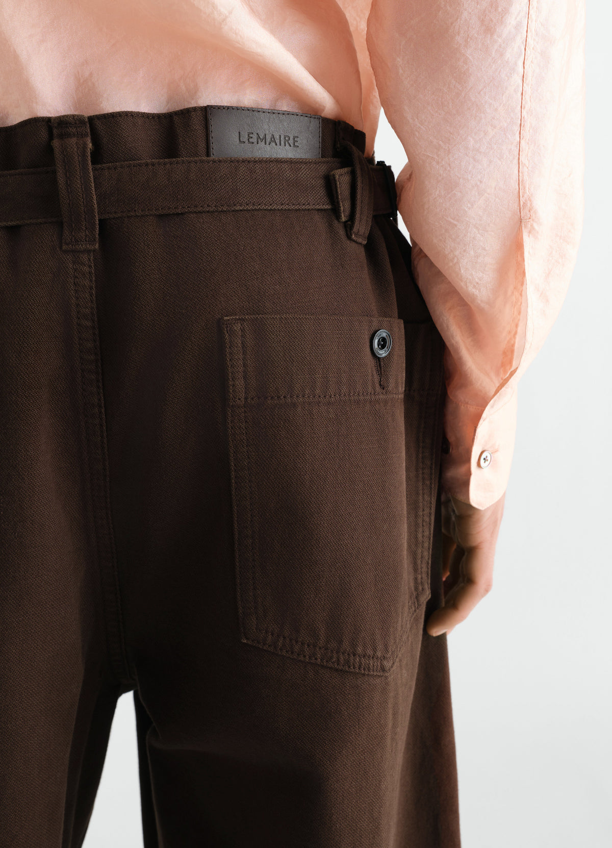 PANTALON MAXI WORKWEAR EN SERGÉ ÉPAIS TEINT EN PIÈCE