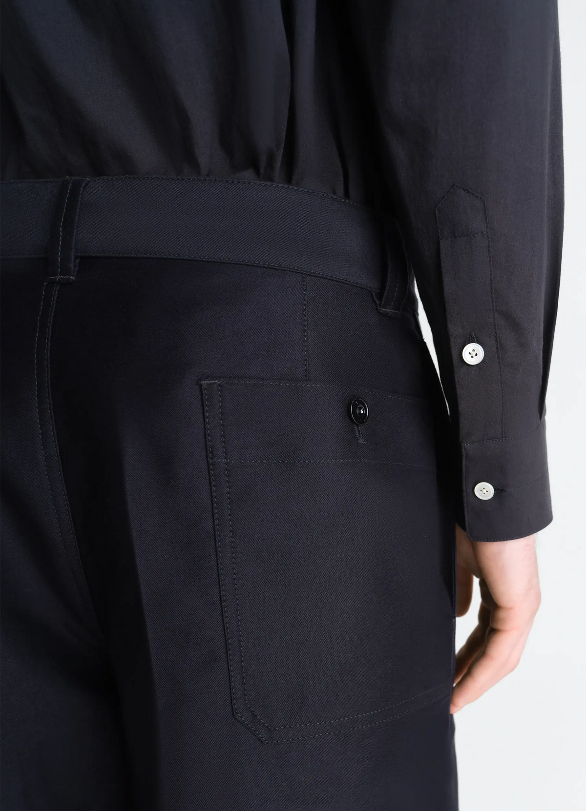 WIDE WORKWEAR PANTS IN COTTON SATIN