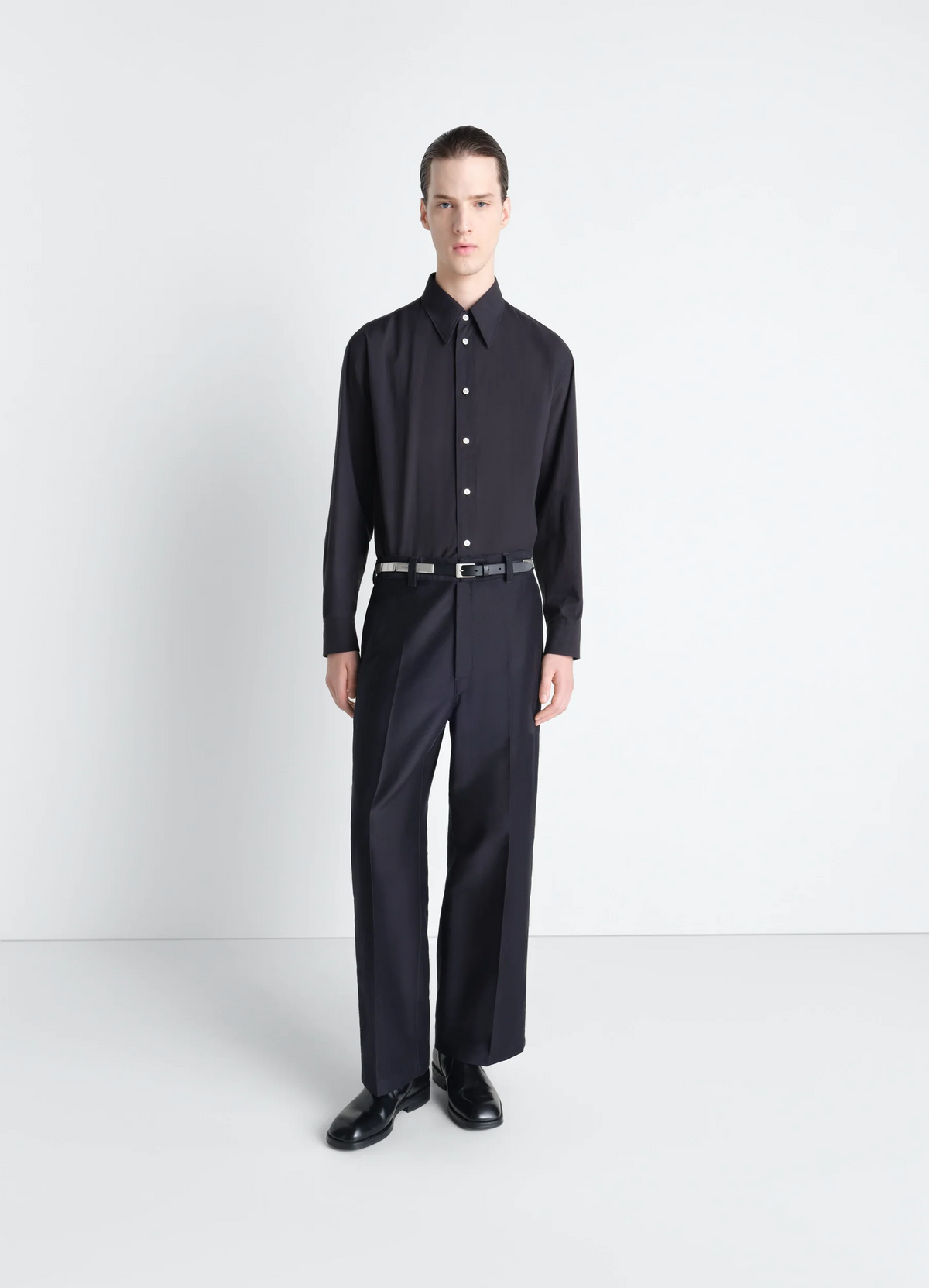 WIDE WORKWEAR PANTS IN COTTON SATIN