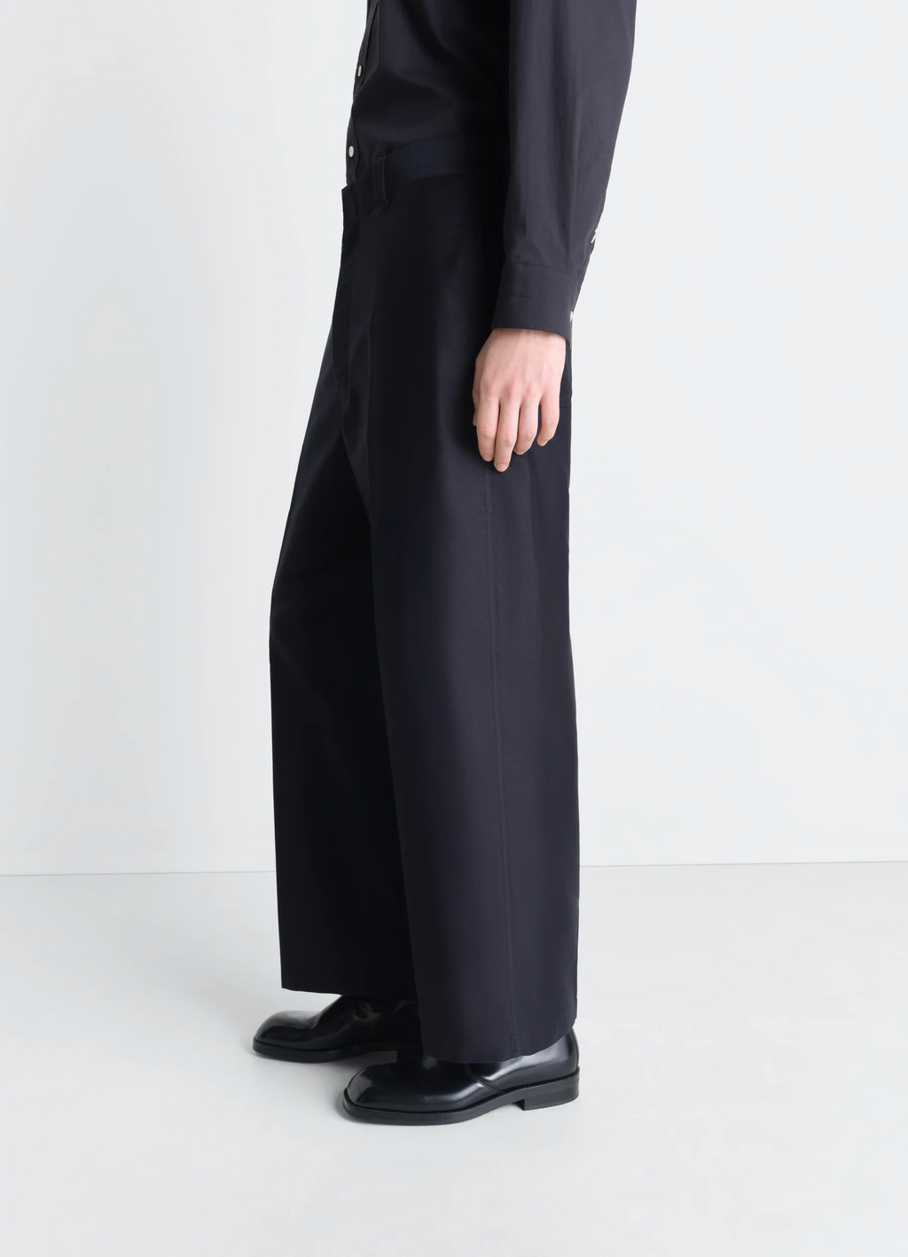 PANTALON DE TRAVAIL LARGE EN SATIN DE COTON