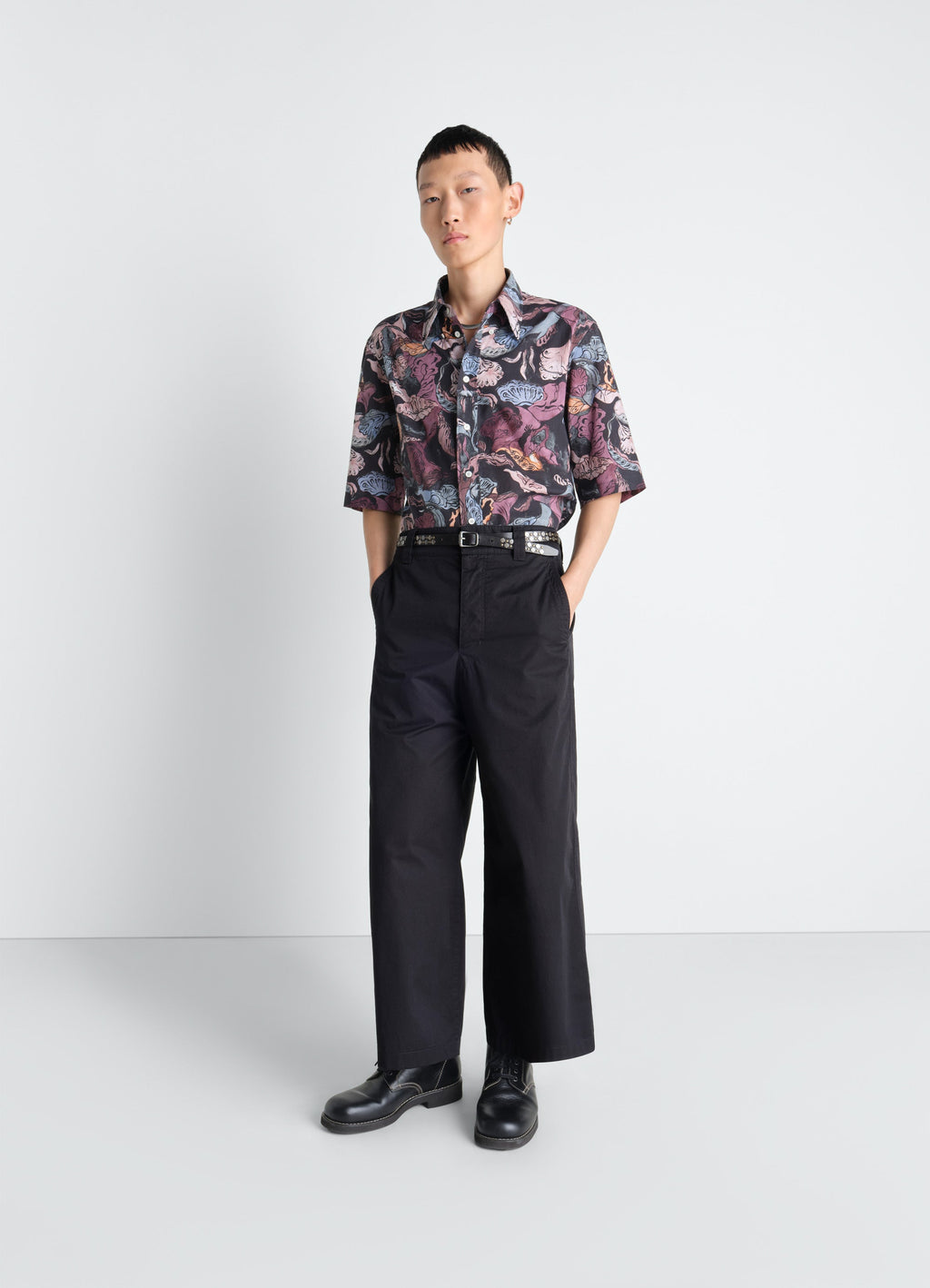 PANTALON COUPE DROITE EN SERGÉ DE COTON LÉGER