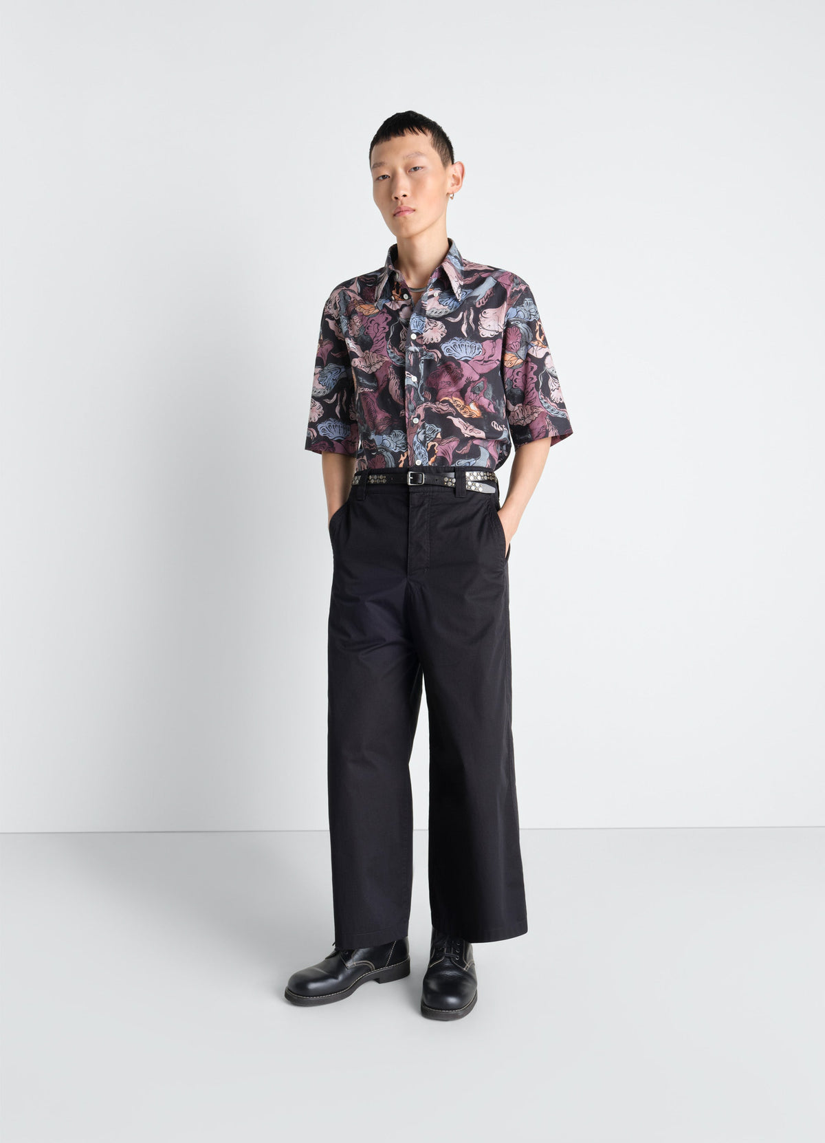 STRAIGHT FIT PANTS IN LIGHT COTTON TWILL