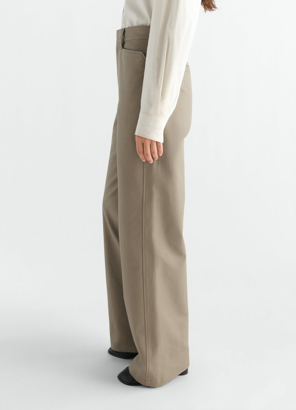 PANTALON DROIT EN SERGÉ DE COTON ÉPAIS