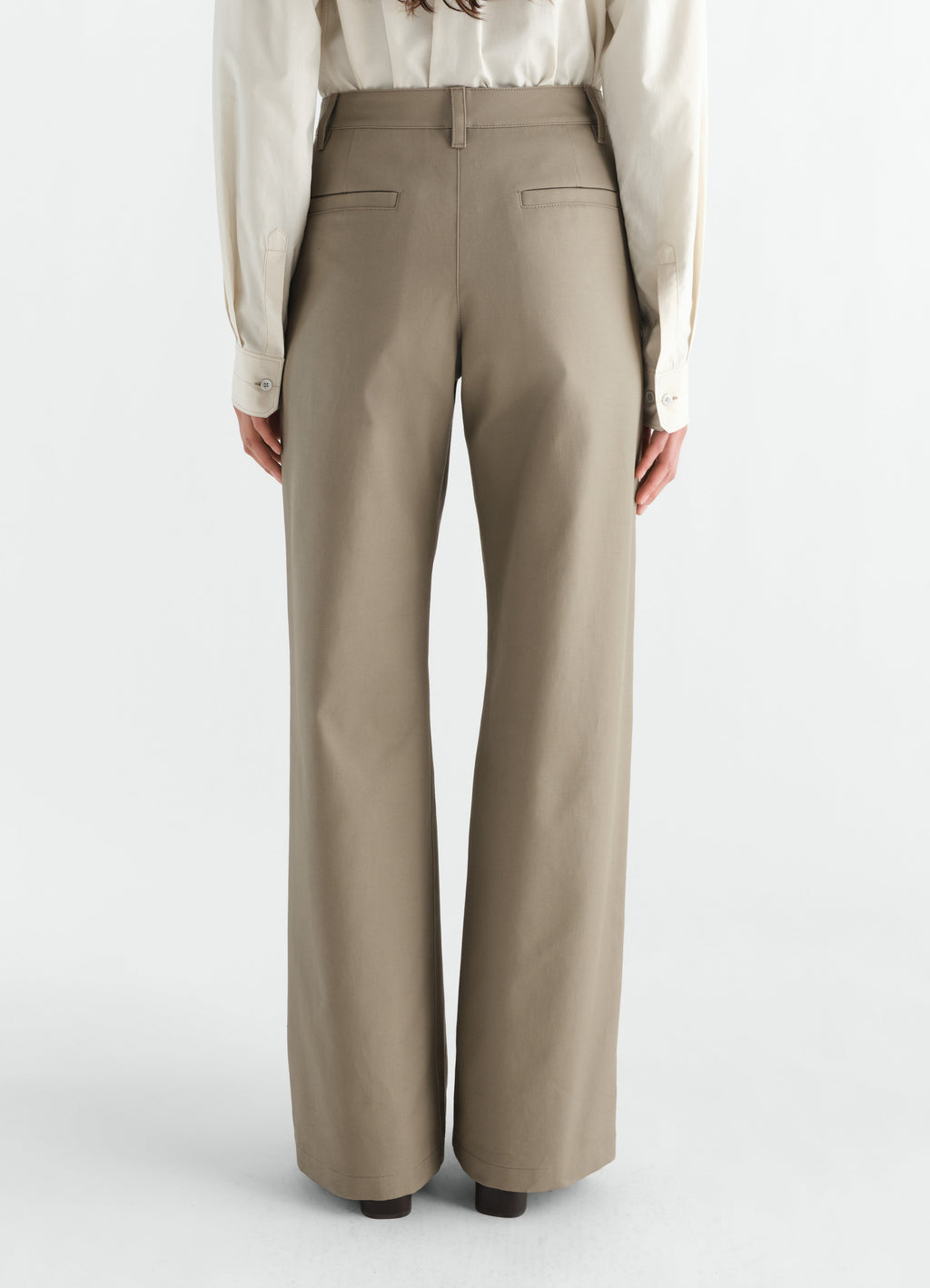PANTALON DROIT EN SERGÉ DE COTON ÉPAIS