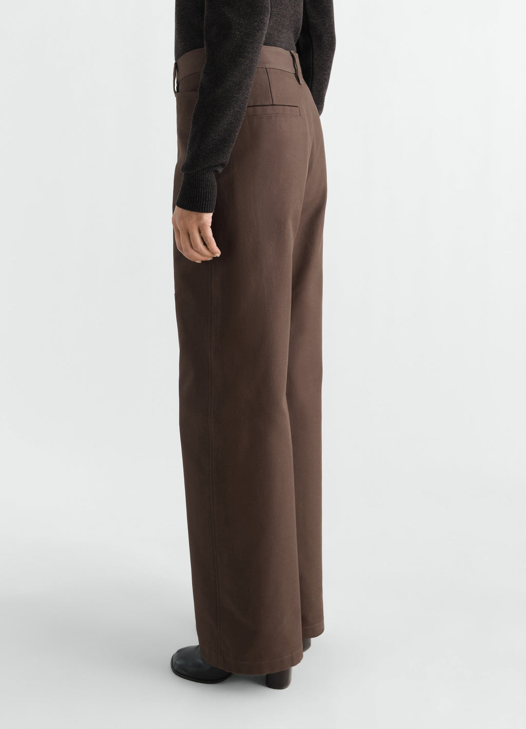 PANTALON DROIT EN SERGÉ DE COTON ÉPAIS