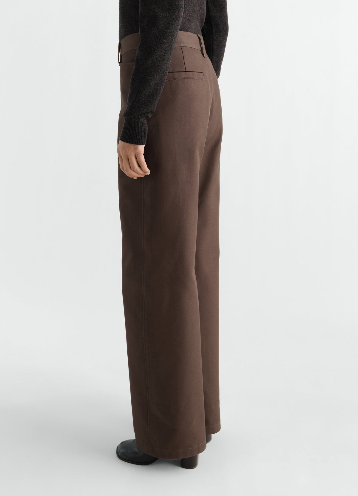 PANTALON DROIT EN SERGÉ DE COTON ÉPAIS