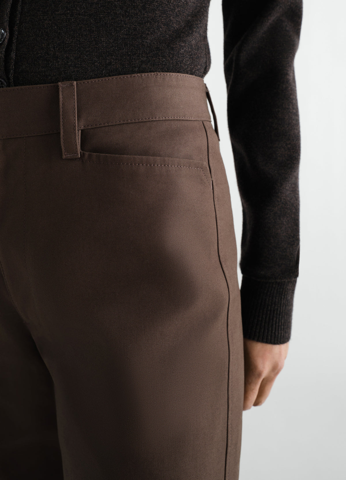 PANTALON DROIT EN SERGÉ DE COTON ÉPAIS