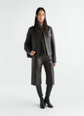 LEATHER BERMUDAS IN GLOSSY COW LEATHER