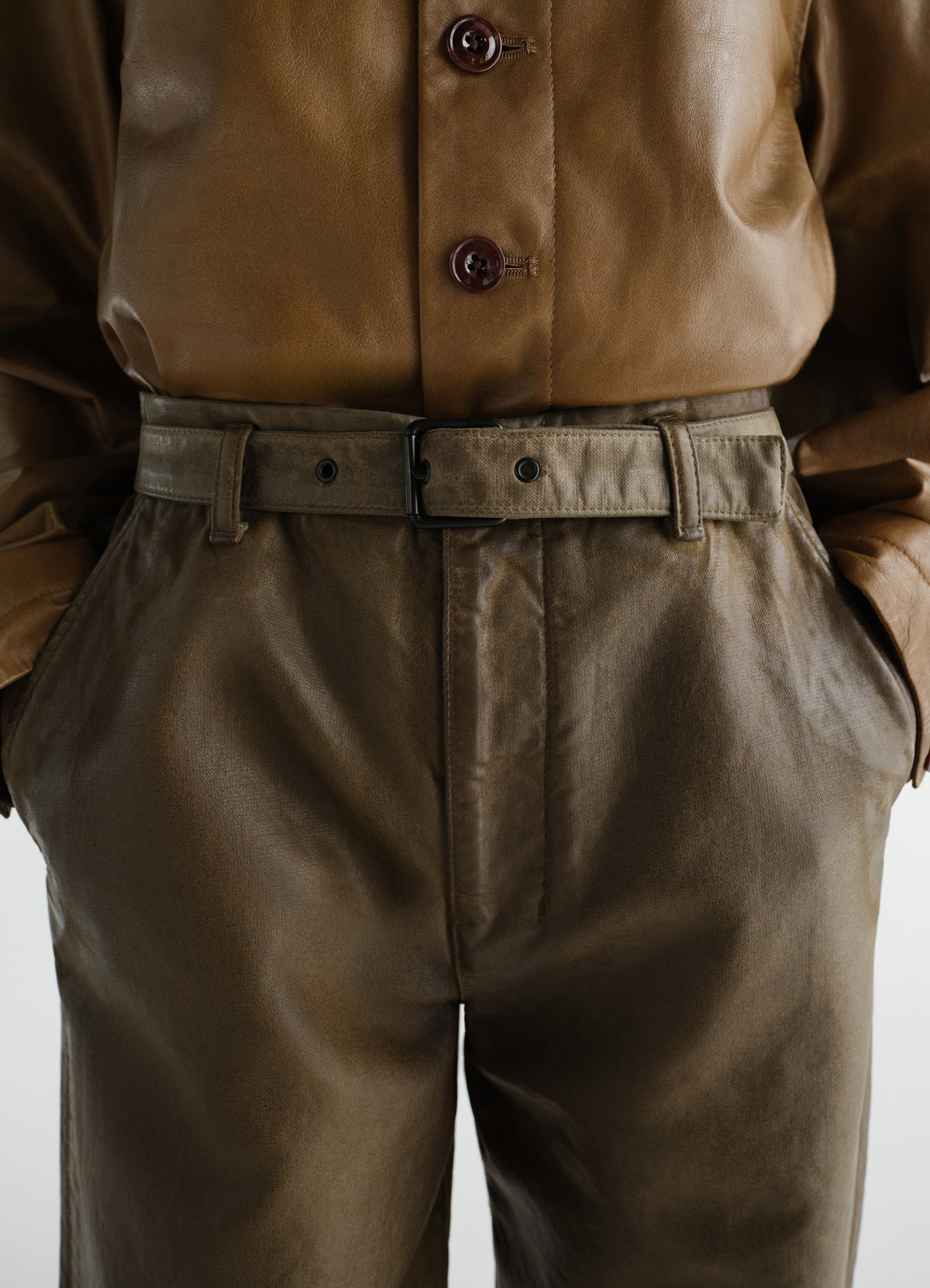 PANTALON DE TRAVAIL EN SERGÉ BRISÉ ENDUIT
