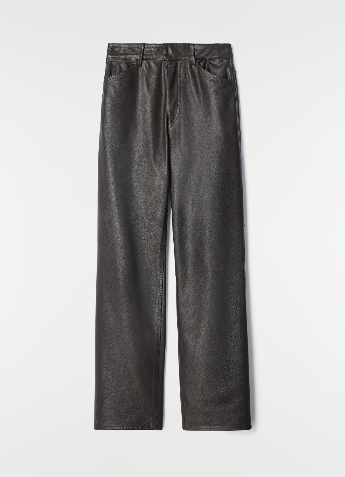 STRAIGHT LEATHER PANTS IN GLOSSY COW LEATHER
