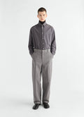 PANTALON BARREL EN MÉLANGE DE SERGÉ DE COTON