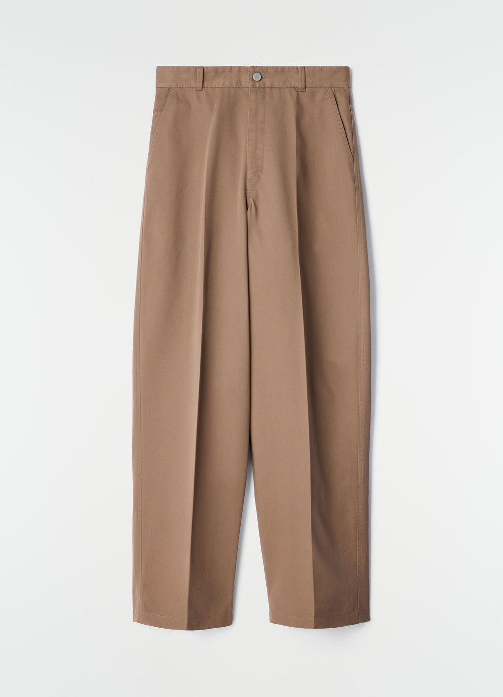 PANTALON BARREL EN MÉLANGE DE SERGÉ DE COTON
