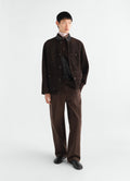 PANTALON BARREL EN MÉLANGE DE SERGÉ DE COTON
