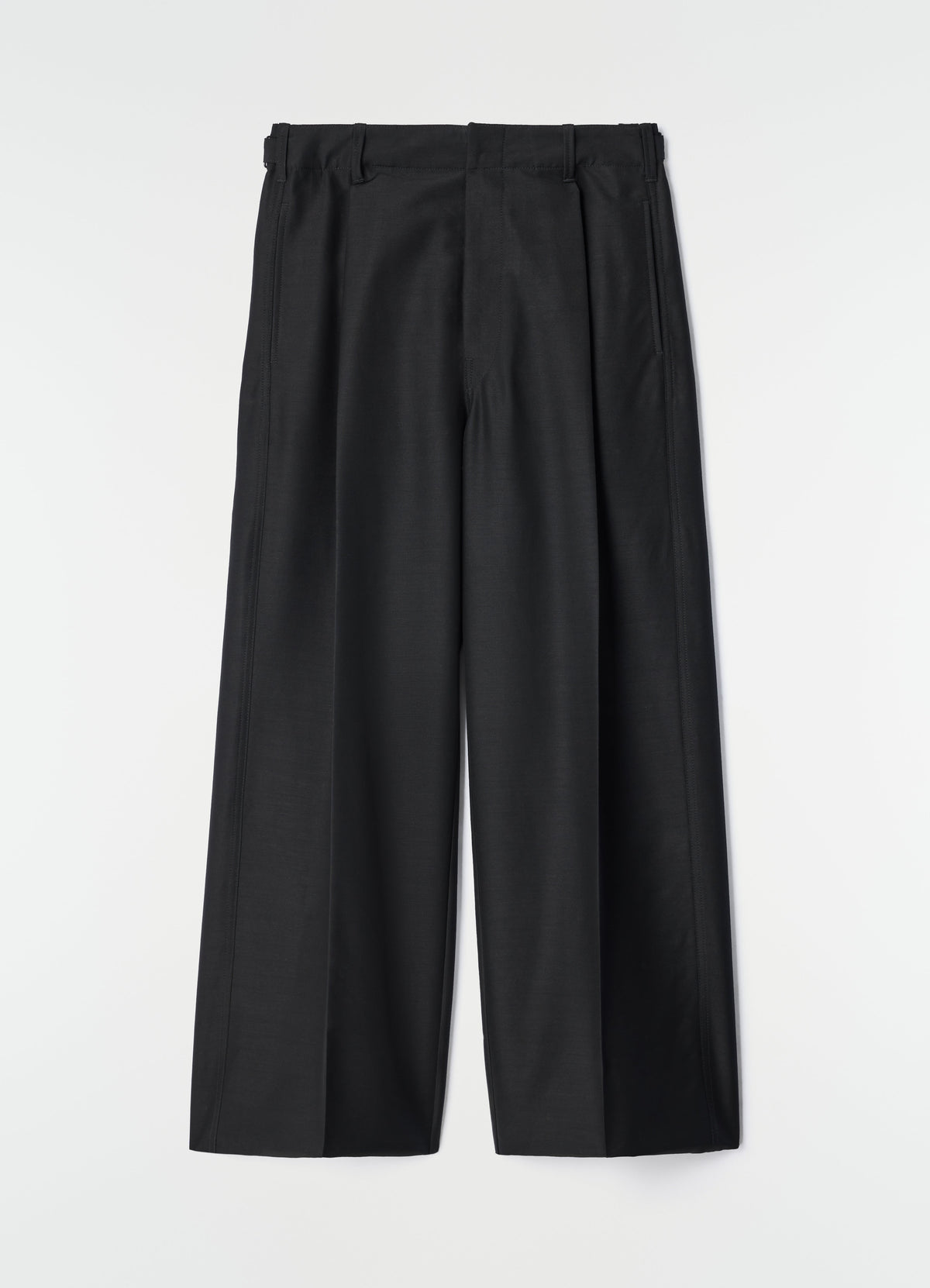 PANTALON TAILLEUR À PINCE UNIQUE EN TOILE DE LAINE ET MOHAIR