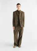 SINGLE PLEAT TAILORED PANTS IN WOOL MOHAIR TOILE