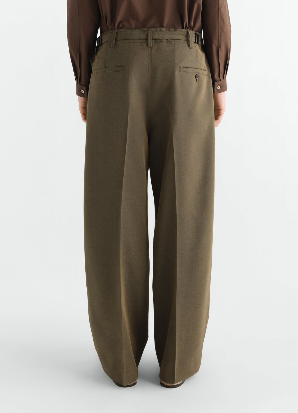 SINGLE PLEAT TAILORED PANTS IN WOOL MOHAIR TOILE