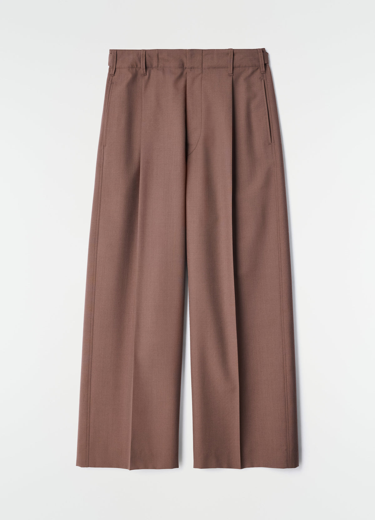 PANTALON TAILLEUR À PINCE UNIQUE EN MÉLANGE DE LAINE TROPICALE