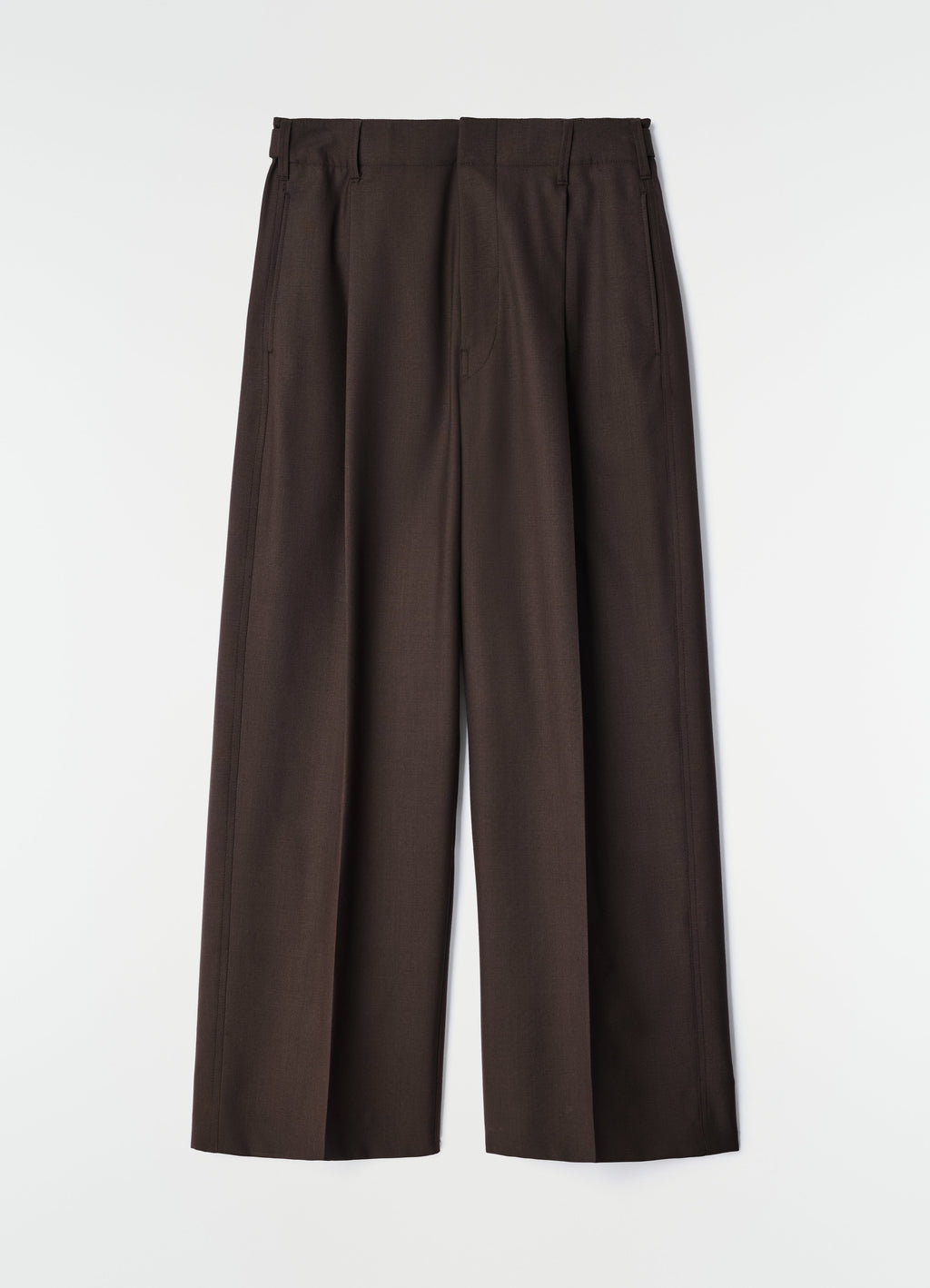 PANTALON TAILLEUR À PINCE UNIQUE EN MÉLANGE DE LAINE TROPICALE