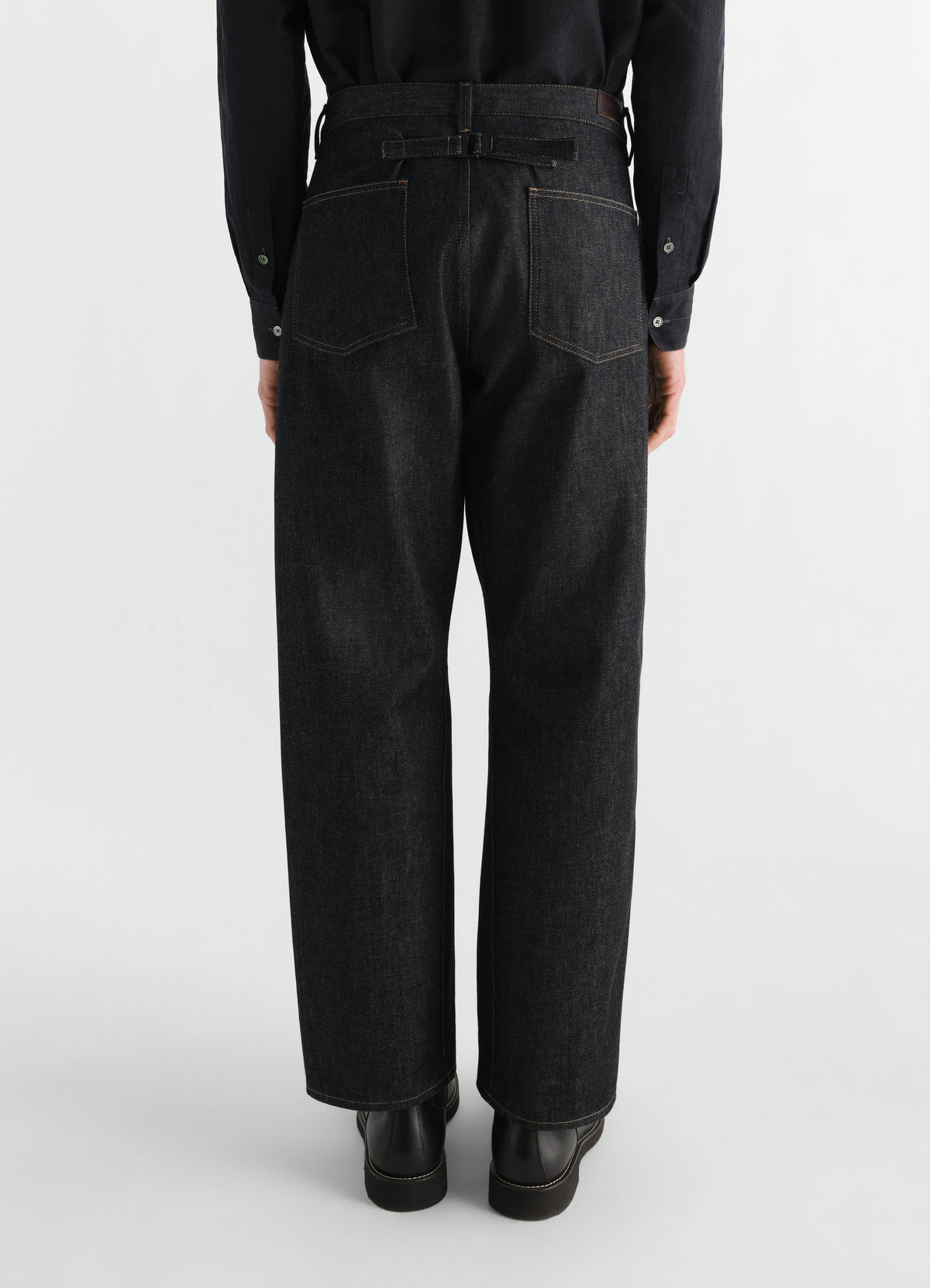 JEAN DROIT 5 POCHES EN DENIM GRIS ARDOISE ÉPAIS