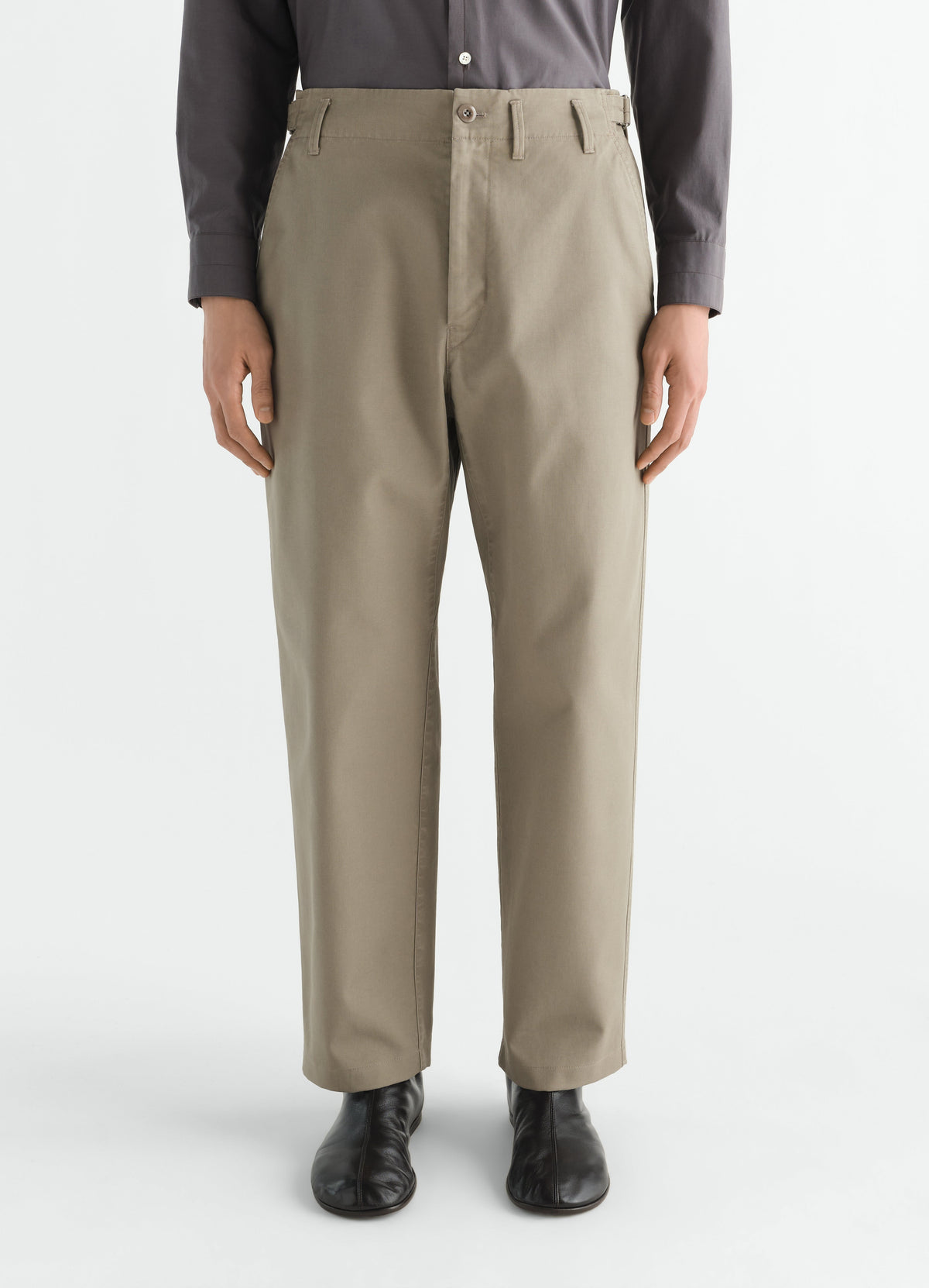 PANTALON FUSELÉ EN SERGÉ DE COTON ÉPAIS