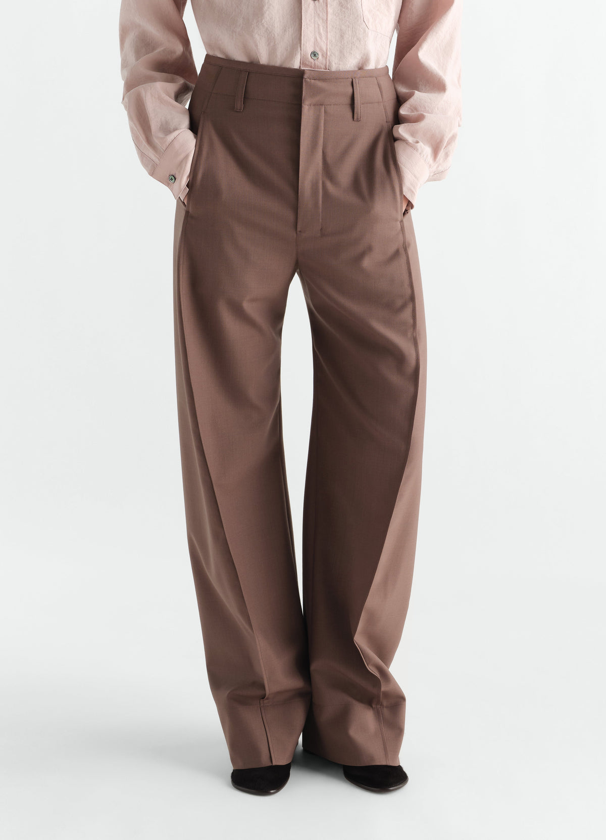 PANTALON AMPLE EN MÉLANGE DE LAINE TROPICALE