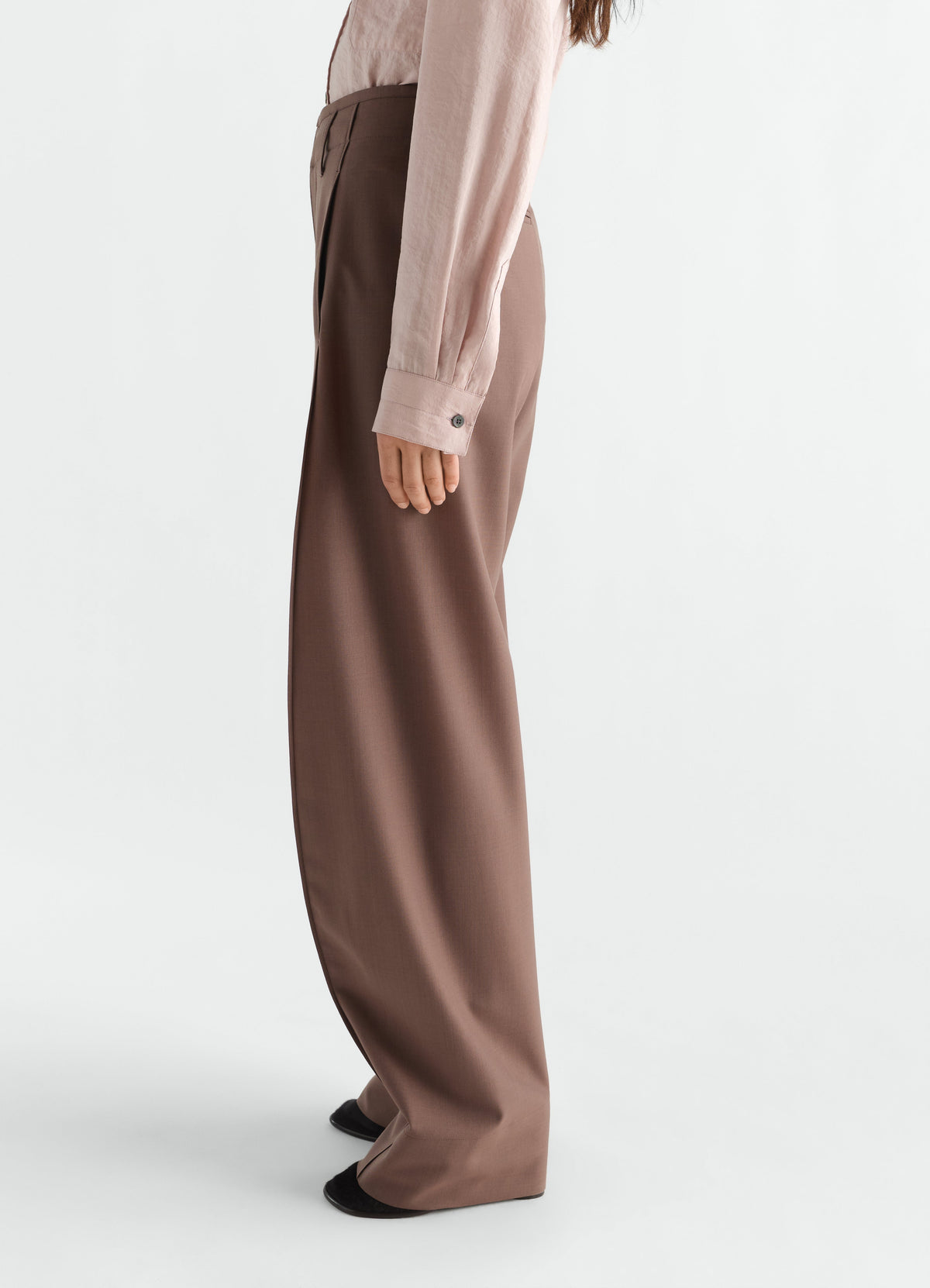 PANTALON AMPLE EN MÉLANGE DE LAINE TROPICALE