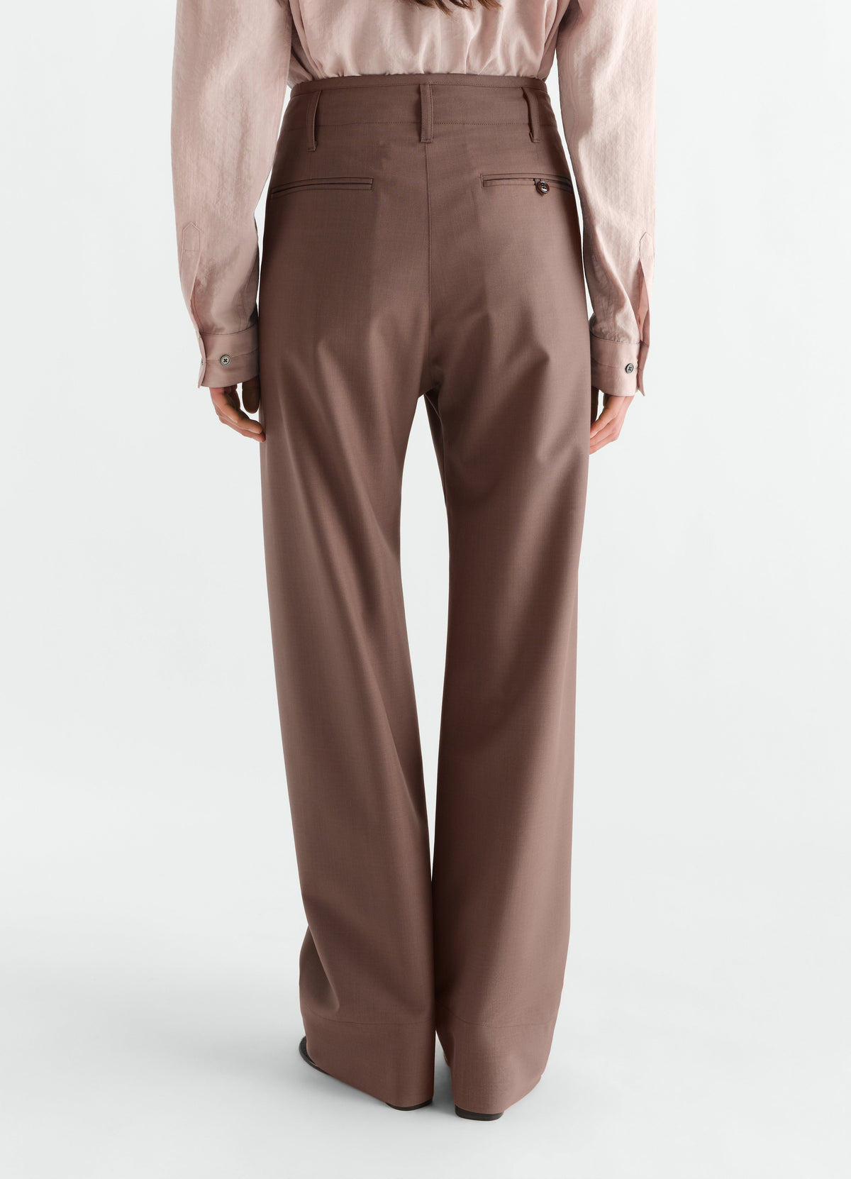 PANTALON AMPLE EN MÉLANGE DE LAINE TROPICALE