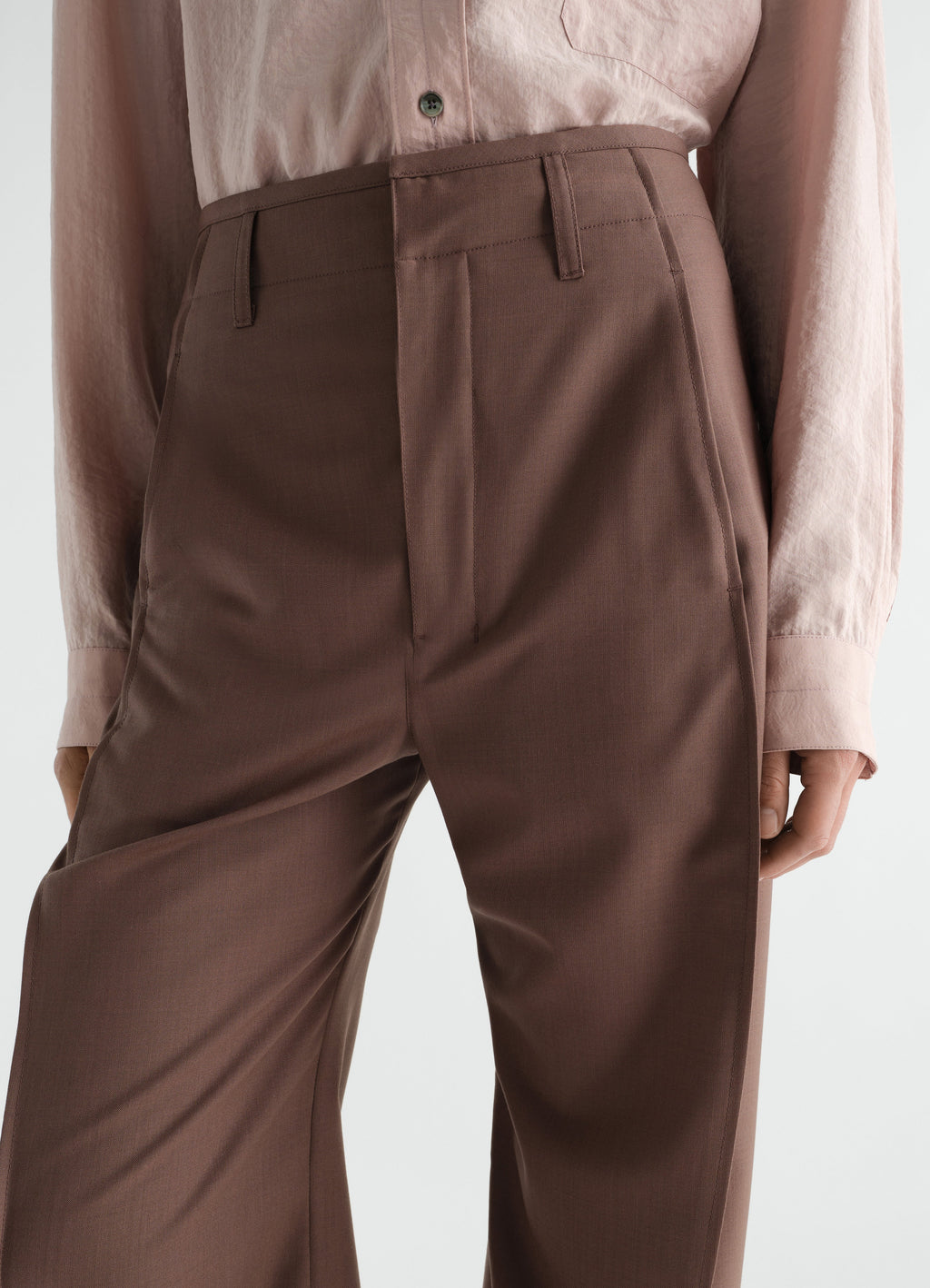 PANTALON AMPLE EN MÉLANGE DE LAINE TROPICALE