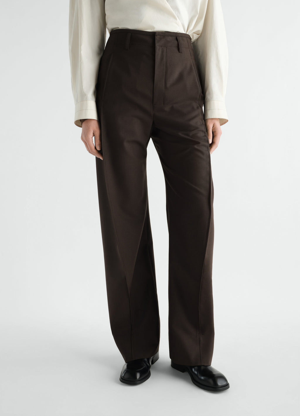 PANTALON AMPLE EN MÉLANGE DE LAINE TROPICALE
