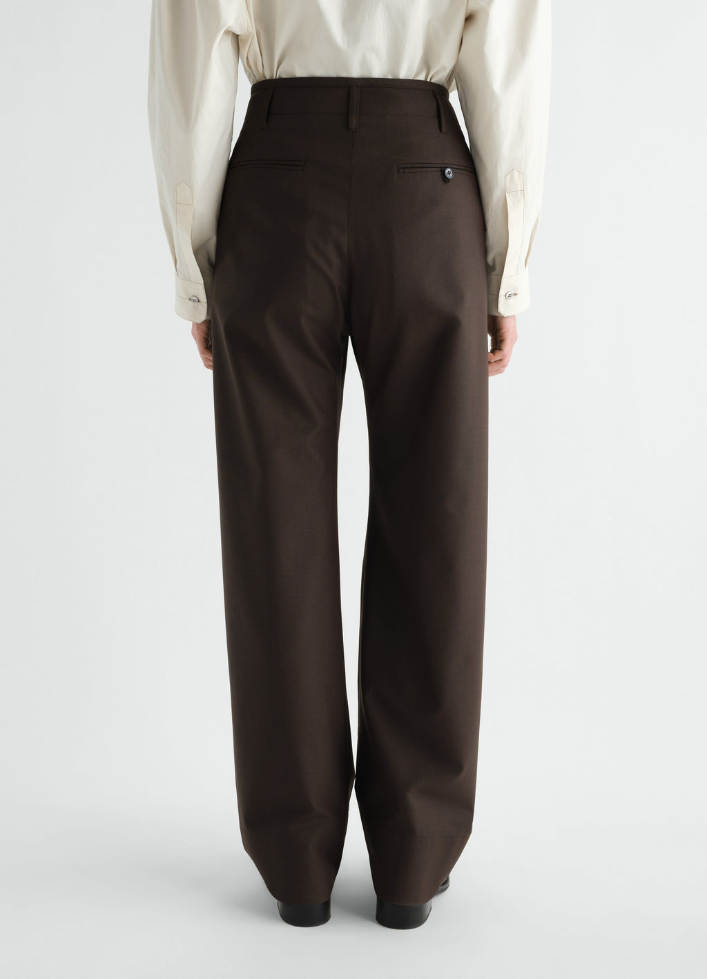 PANTALON AMPLE EN MÉLANGE DE LAINE TROPICALE